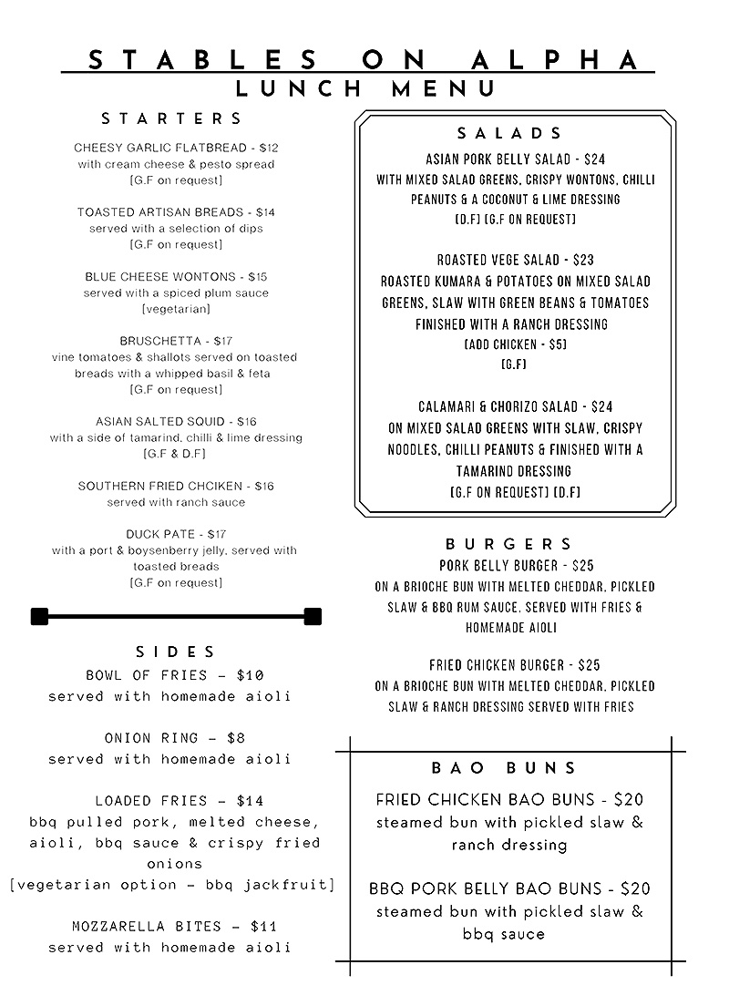 Lunch Menu
