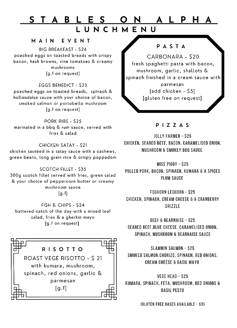 Lunch Menu